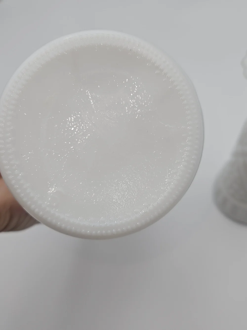 White Milk Glass Bud Vases - Set of 2